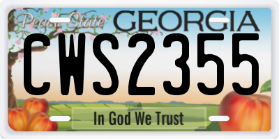 GA license plate CWS2355