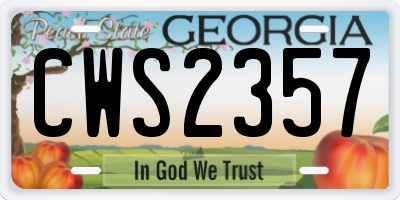 GA license plate CWS2357