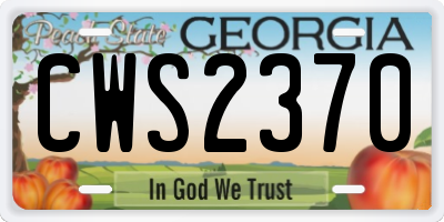 GA license plate CWS2370