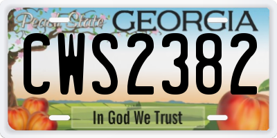 GA license plate CWS2382