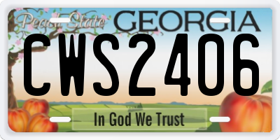 GA license plate CWS2406