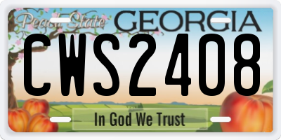 GA license plate CWS2408