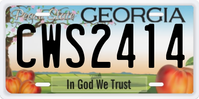 GA license plate CWS2414