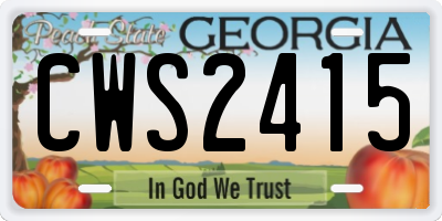 GA license plate CWS2415