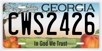 GA license plate CWS2426