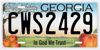 GA license plate CWS2429