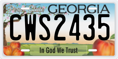 GA license plate CWS2435