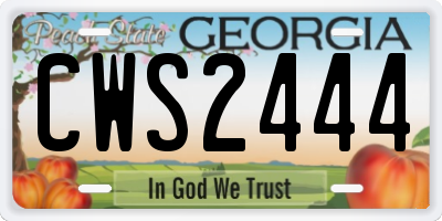 GA license plate CWS2444