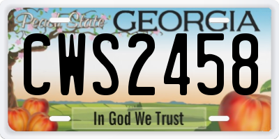 GA license plate CWS2458