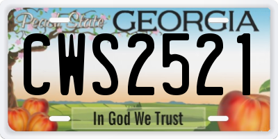 GA license plate CWS2521