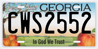 GA license plate CWS2552
