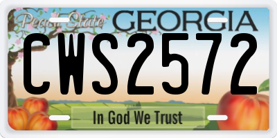 GA license plate CWS2572