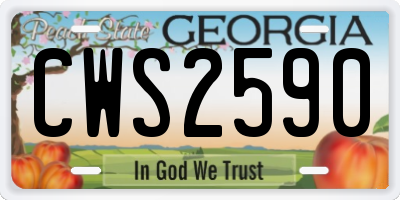 GA license plate CWS2590