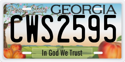 GA license plate CWS2595