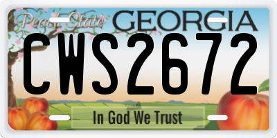 GA license plate CWS2672