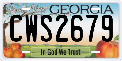 GA license plate CWS2679