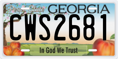 GA license plate CWS2681