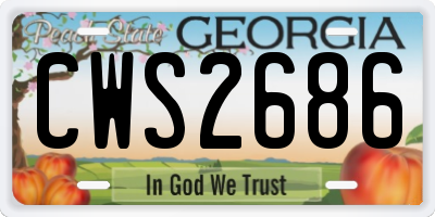 GA license plate CWS2686