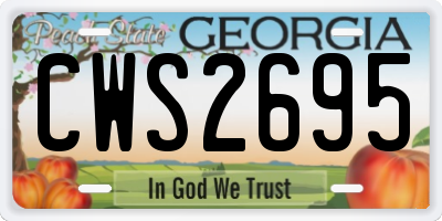 GA license plate CWS2695