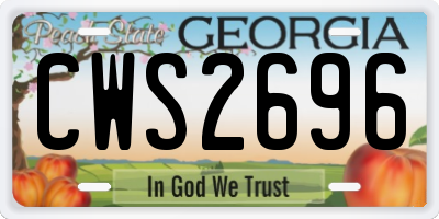 GA license plate CWS2696