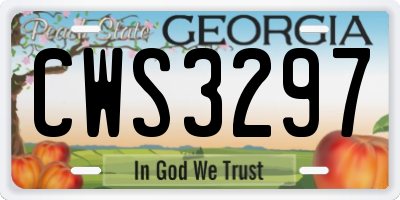 GA license plate CWS3297