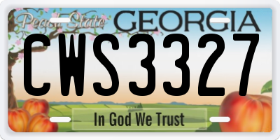GA license plate CWS3327