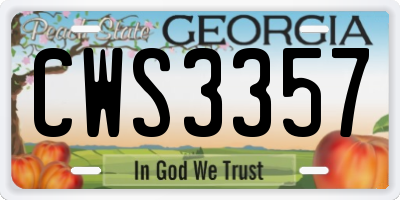 GA license plate CWS3357