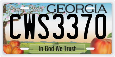GA license plate CWS3370