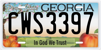 GA license plate CWS3397