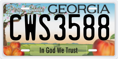 GA license plate CWS3588