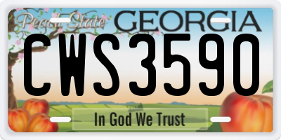 GA license plate CWS3590