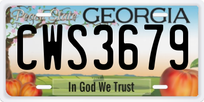 GA license plate CWS3679