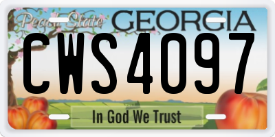 GA license plate CWS4097