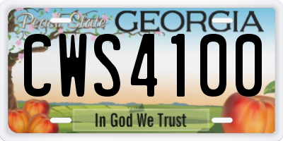 GA license plate CWS4100