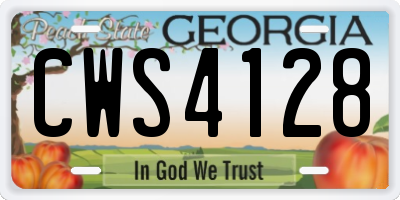 GA license plate CWS4128