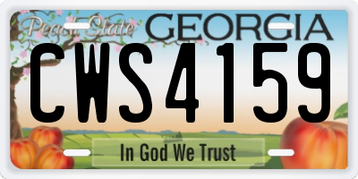 GA license plate CWS4159