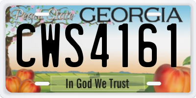 GA license plate CWS4161