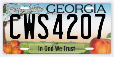 GA license plate CWS4207