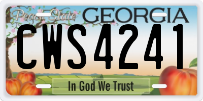 GA license plate CWS4241
