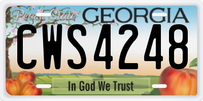 GA license plate CWS4248