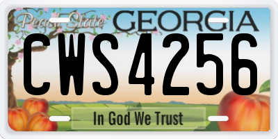 GA license plate CWS4256
