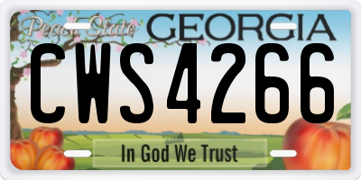 GA license plate CWS4266