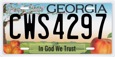 GA license plate CWS4297
