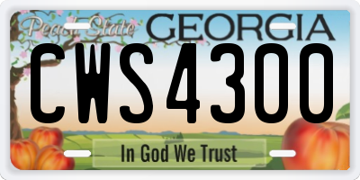 GA license plate CWS4300