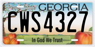 GA license plate CWS4327