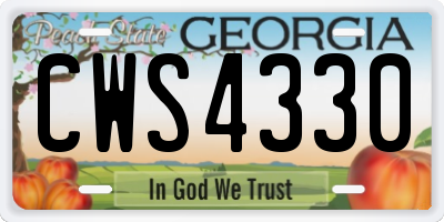 GA license plate CWS4330