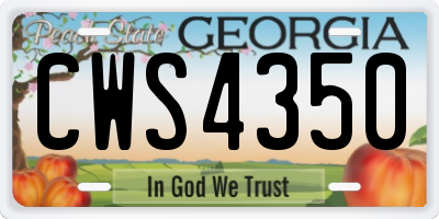 GA license plate CWS4350