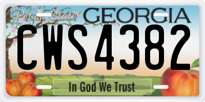 GA license plate CWS4382