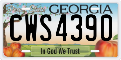 GA license plate CWS4390