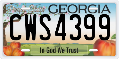 GA license plate CWS4399